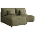 ECKSOFA Olivgrün Webstoff Zierkissen, Rückenkissen, Rücken echt  - Schwarz/Olivgrün, MODERN, Kunststoff/Textil (153/200cm) - Xora