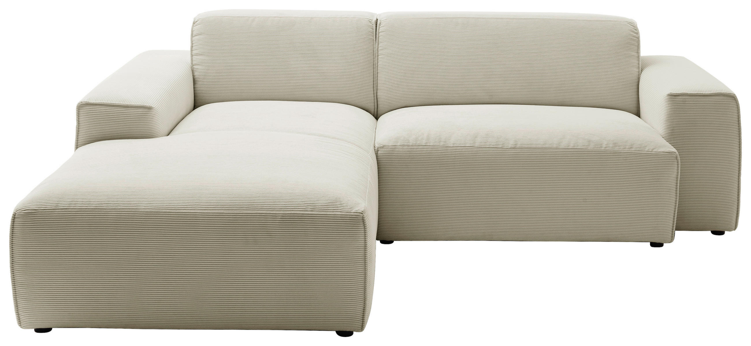 ECKSOFA in Cord Sandfarben  189/230 cm  - Sandfarben/Schwarz, Design, Kunststoff/Textil (189/230cm) - Pure Home Lifestyle