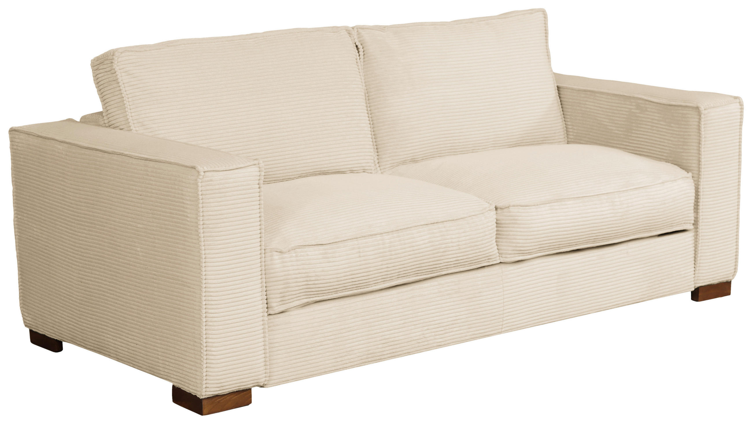SCHLAFSOFA Cord Creme  - Dunkelbraun/Creme, Design, Holz/Textil (203/85/99cm) - MID.YOU