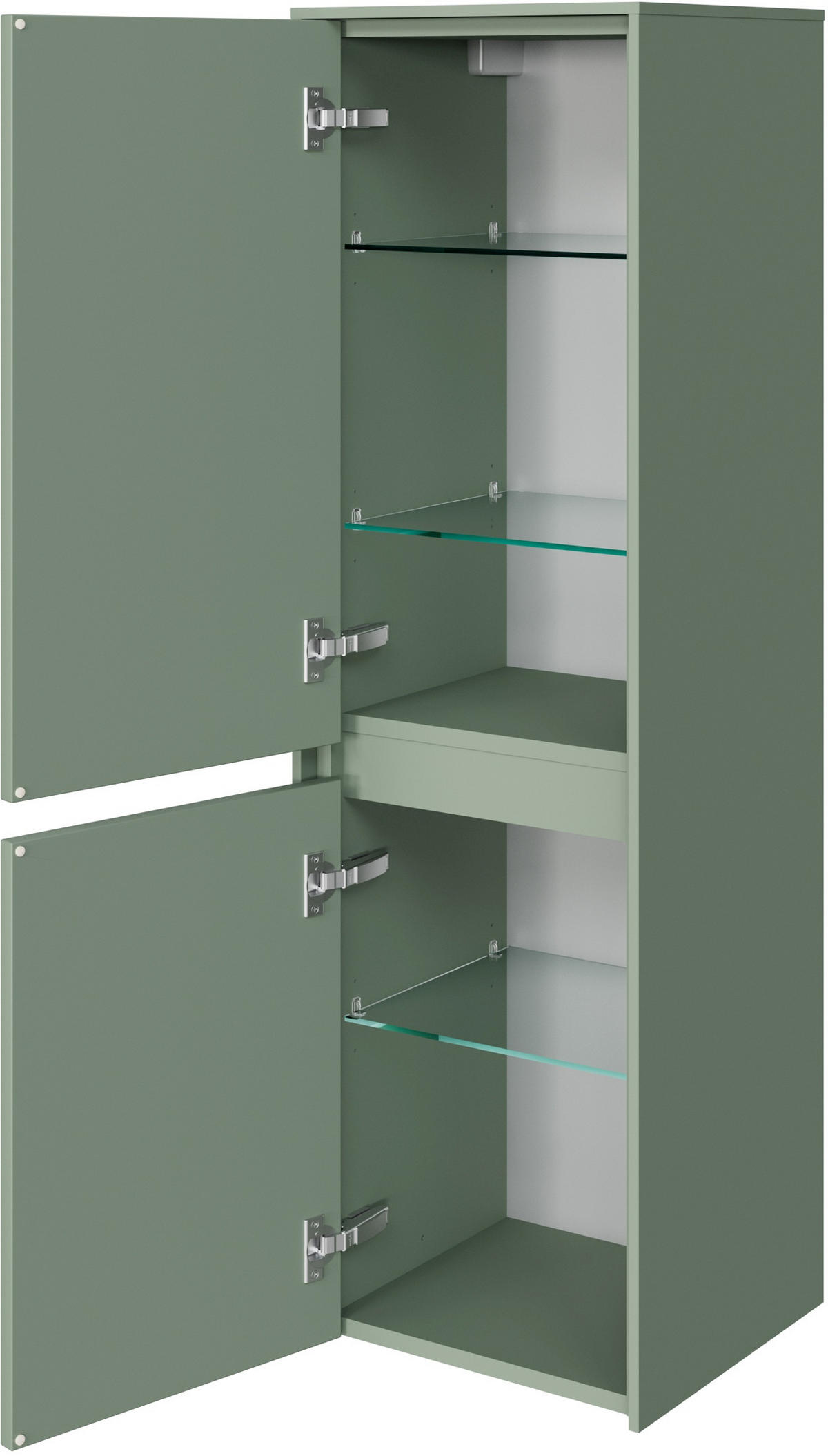 MIDISCHRANK 37/121/33 cm  - Schilfgrün, Design, Glas/Holzwerkstoff (37/121/33cm) - Sadena