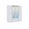 ARMOIRE À PORTES BATTANTES in Weiss  - Weiss/Silberfarben, Design, Glas/Holzwerkstoff (181/197/54cm) - Boxxx