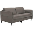 3-SITZER-SOFA in Leder Graubraun  - Graubraun/Schwarz, Design, Leder/Metall (190/84/99cm) - Dieter Knoll