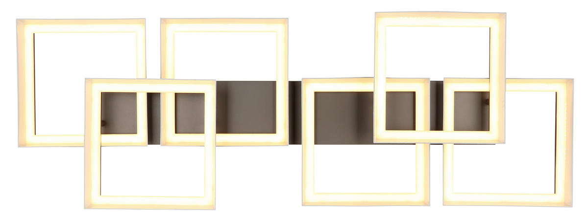 LED-DECKENLEUCHTE 102/35/12,5 cm   - Braun/Weiß, Design, Kunststoff/Metall (102/35/12,5cm) - Globo