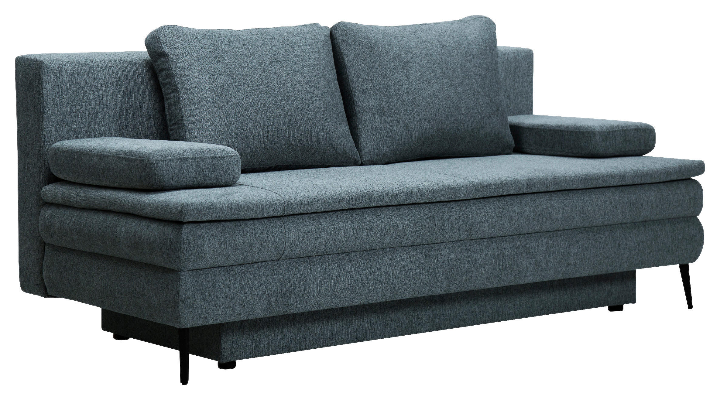SCHLAFSOFA Webstoff Blau  - Blau/Schwarz, Design, Kunststoff/Textil (200/90/100cm) - Venda