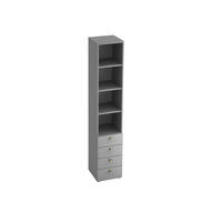 REGAL Grau, Silberfarben  - Silberfarben/Alufarben, KONVENTIONELL, Holzwerkstoff/Metall (40/215,6/42cm) - Venda