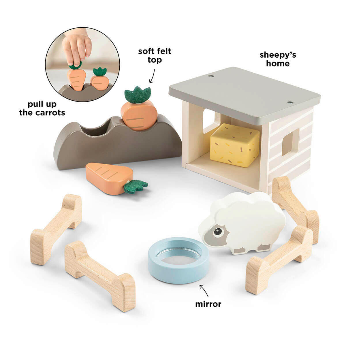 SPIELTIER Sheepy  - Multicolor, Basics, Holz/Holzwerkstoff (14,5/10,0/14,7cm) - done by deer