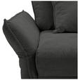 BIGSOFA  in Webstoff Dunkelgrau  - Dunkelgrau/Schwarz, KONVENTIONELL, Textil/Metall (282/94/127cm) - Ambia Home