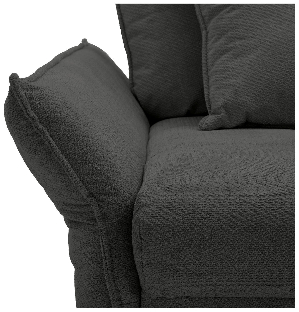 BIGSOFA  in Webstoff Dunkelgrau  - Dunkelgrau/Schwarz, KONVENTIONELL, Textil/Metall (282/94/127cm) - Ambia Home