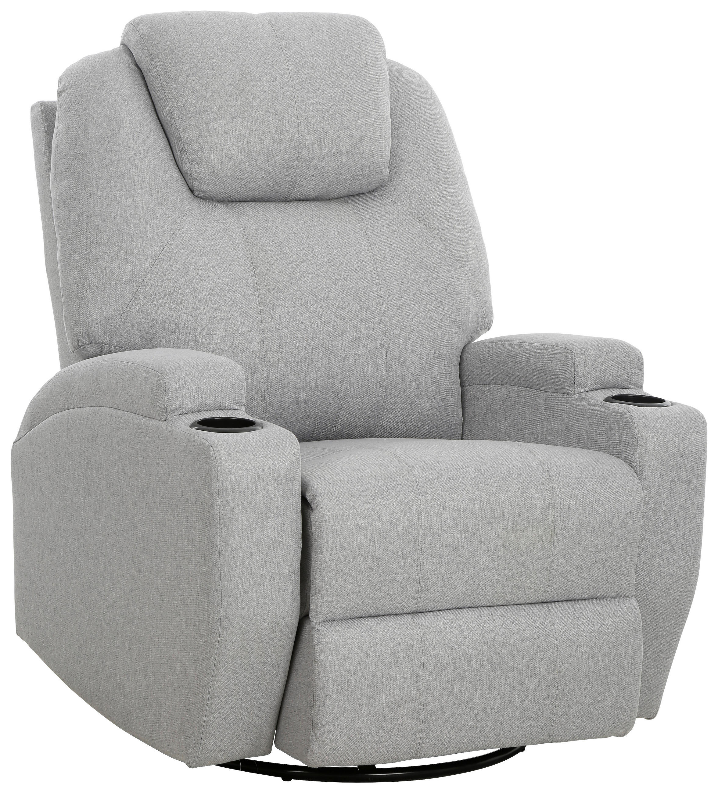 MASSAGESESSEL Mikrofaser Grau    - Schwarz/Grau, MODERN, Textil/Metall (86/110/96cm) - P & B