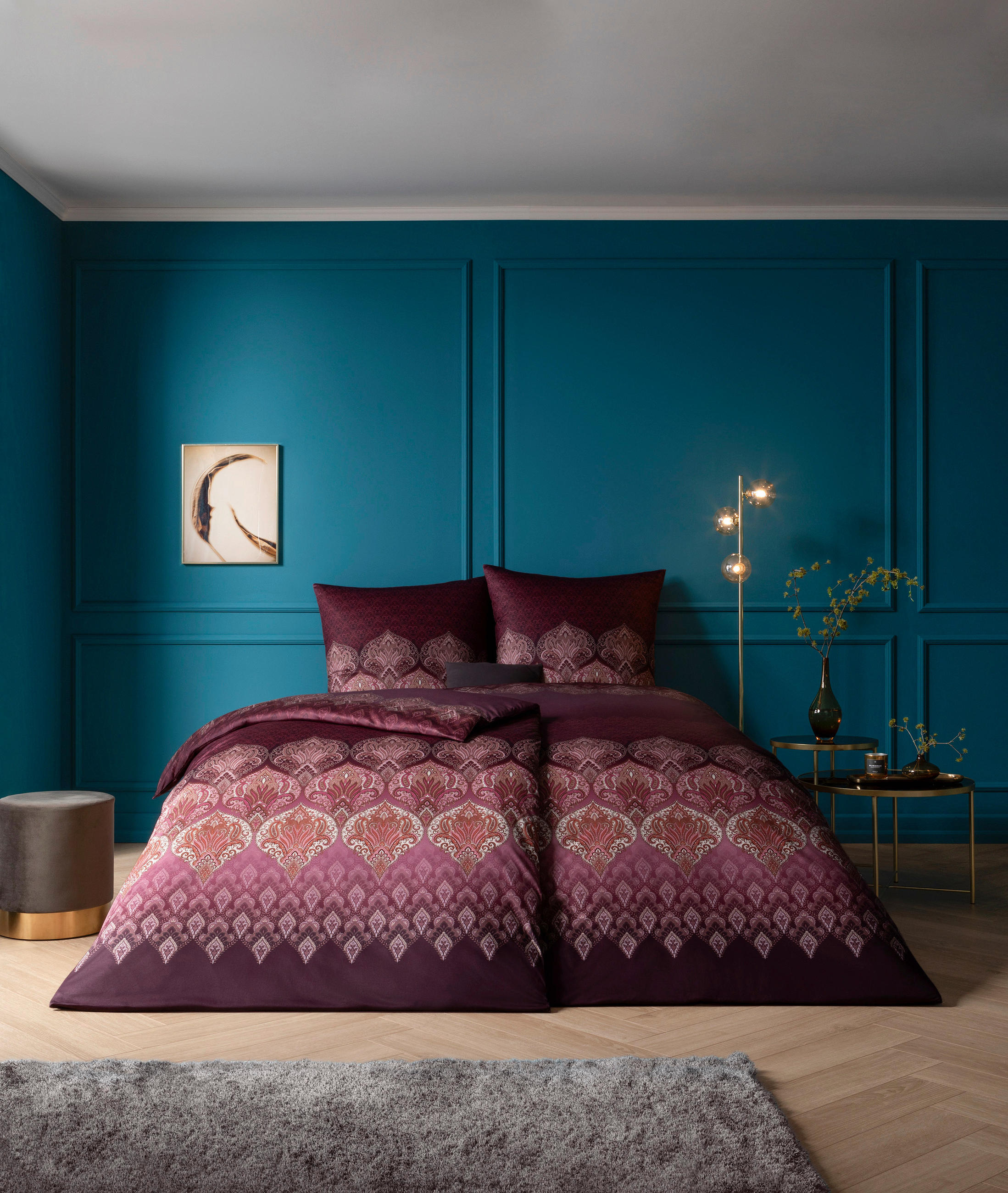 Estella POSTEĽNÁ BIELIZEŇ, interlock džersej, baklažánová, 140/200 cm