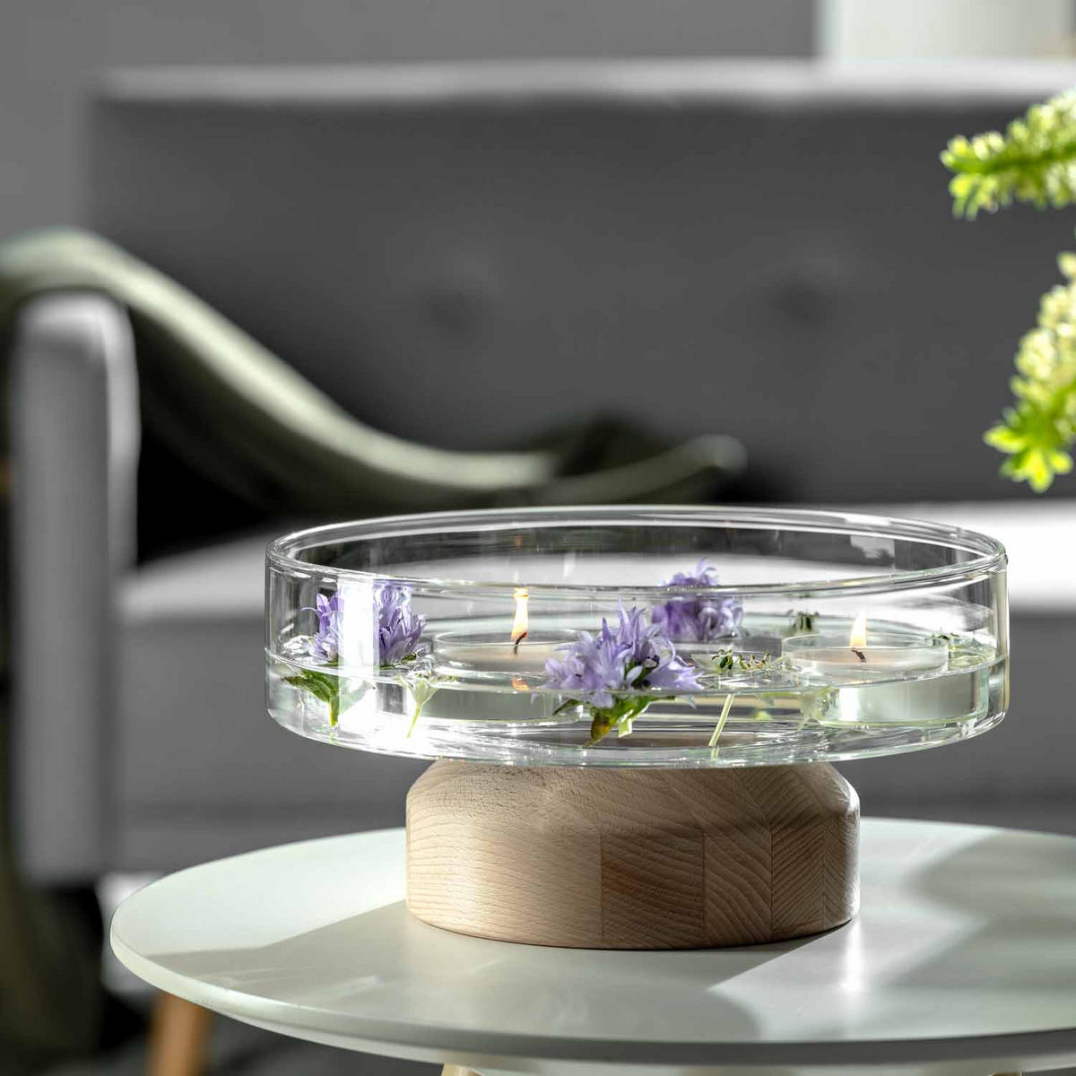 DEKOSCHALE - Transparent/Braun, KONVENTIONELL, Glas/Holz (26,50/13,40/26,50cm) - Leonardo