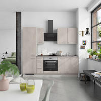KÜCHENBLOCK Riva 240 cm  in Grau, Schieferfarben  - Schieferfarben/Edelstahlfarben, MODERN, Holzwerkstoff/Metall (240cm) - Nobilia