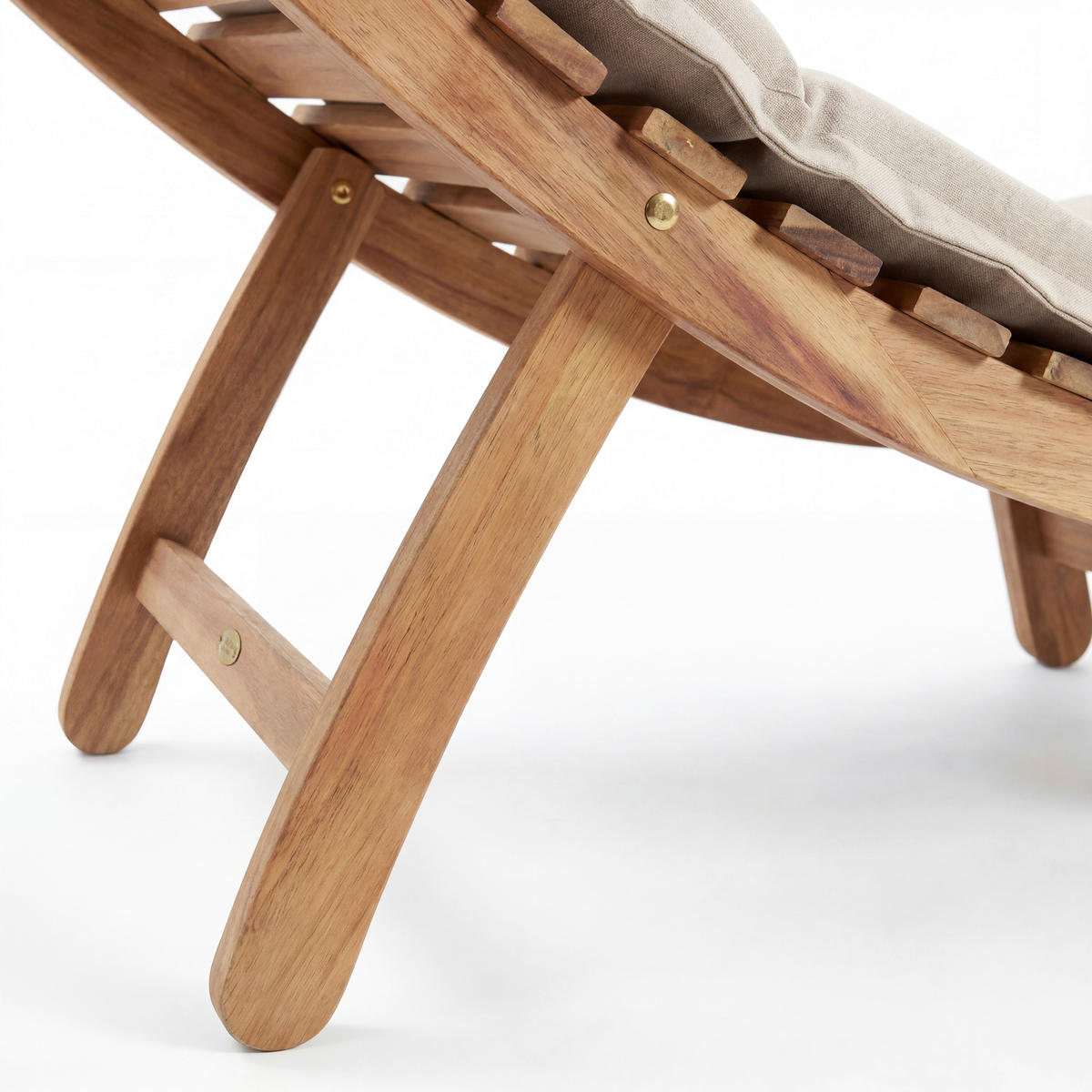 GARTENLIEGE 170/55/54 cm  - Beige/Akaziefarben, Natur, Holz/Kunststoff (170/55/54cm) - Ambia Garden