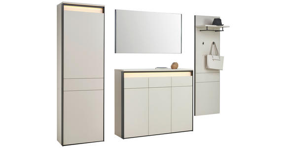 SCHUHSCHRANK  in 130/106/38 cm  - Kaschmir/Schwarz, KONVENTIONELL, Holzwerkstoff (130/106/38cm) - Voleo