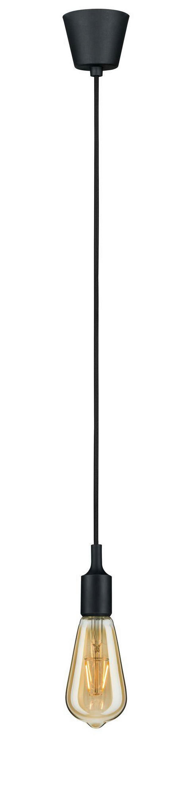 VISEČA SVETILKA        9,2/200 cm      E27 - črna, Basics, umetna masa (9,2/200cm)
