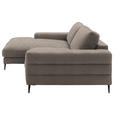 ECKSOFA  in Flachgewebe Taupe  177/253 cm  - Taupe/Schwarz, Design, Textil/Metall (177/253cm) - Dieter Knoll