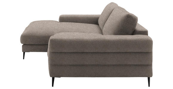 ECKSOFA  in Flachgewebe Taupe  177/253 cm  - Taupe/Schwarz, Design, Textil/Metall (177/253cm) - Dieter Knoll