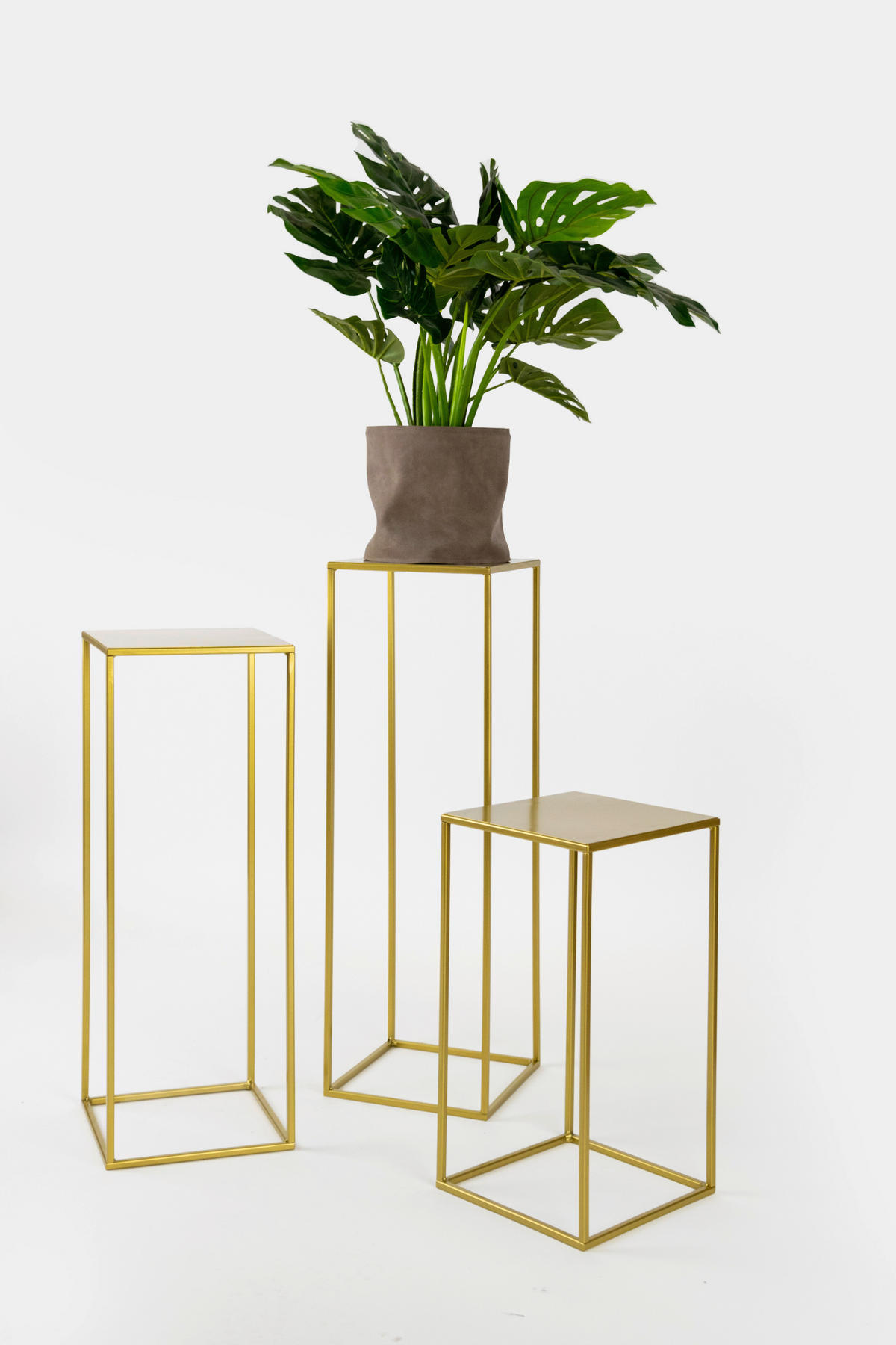 BLUMENSTÄNDER in Metall  - Goldfarben, Basics, Metall (25/47/25cm)