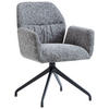 ARMLEHNSTUHL  Sitzfläche 360° drehbar, automatische Rückholfunktion Leinenoptik  - Schwarz/Grau, Design, Textil/Metall (62/89/63cm) - Dieter Knoll