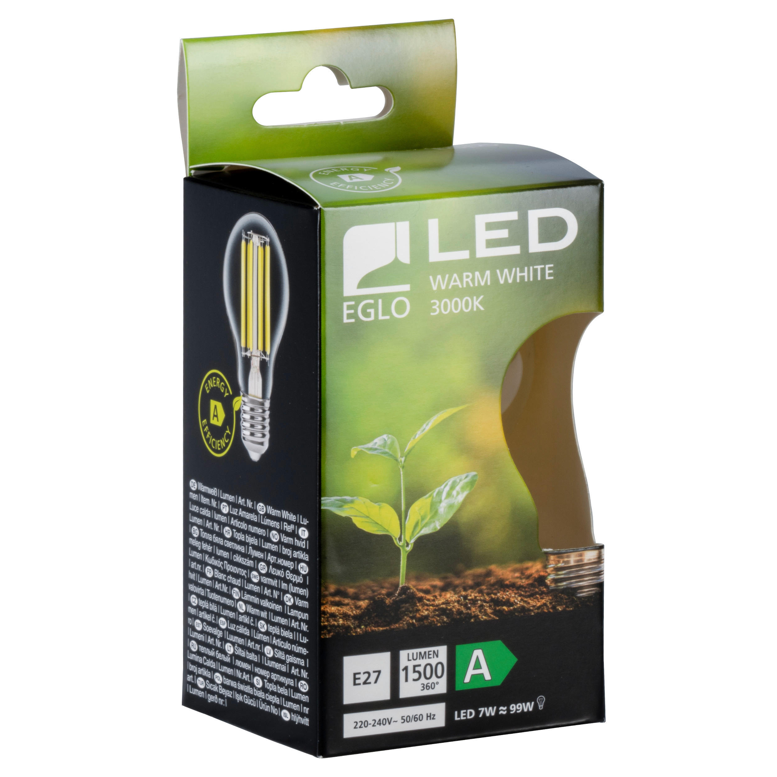 LED-LEUCHTMITTEL   E27 7 W  - Klar, Basics, Glas (6/10.5cm) - Eglo