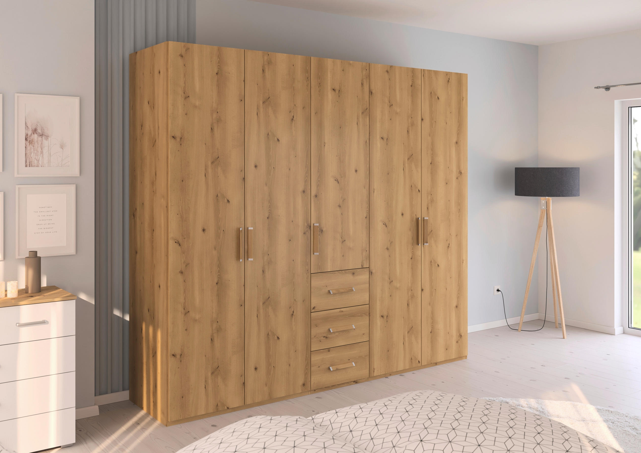 DREHTÜRENSCHRANK 251/223/60 cm 5-türig Eichefarben  - Eichefarben, Design, Holzwerkstoff/Kunststoff (251/223/60cm) - Novel