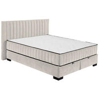 BOXBETT 160/200 cm  in Beige  - Beige/Schwarz, Modern, Holzwerkstoff/Kunststoff (160/200cm) - MID.YOU