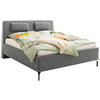 POLSTERBETT 180/200 cm,  in Grau,  - Schwarz/Grau, Design, Textil/Metall (180/200cm) - Schöner Wohnen
