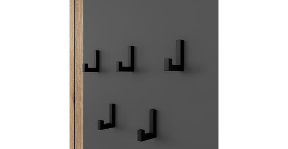 GARDEROBE  in 120/200/36,6 cm  - Eichefarben/Anthrazit, KONVENTIONELL, Holzwerkstoff (120/200/36,6cm) - Carryhome