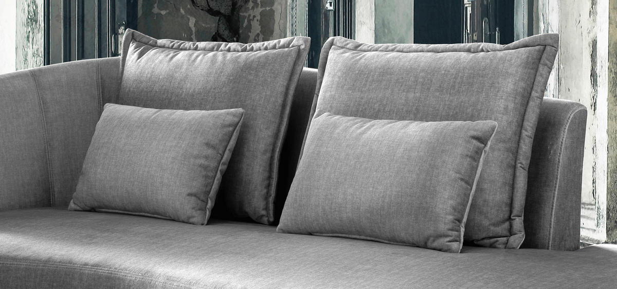 OTTOMANE in Velours Silberfarben  - Silberfarben/Schwarz, Modern, Textil/Metall (211/85/101cm) - Livetastic