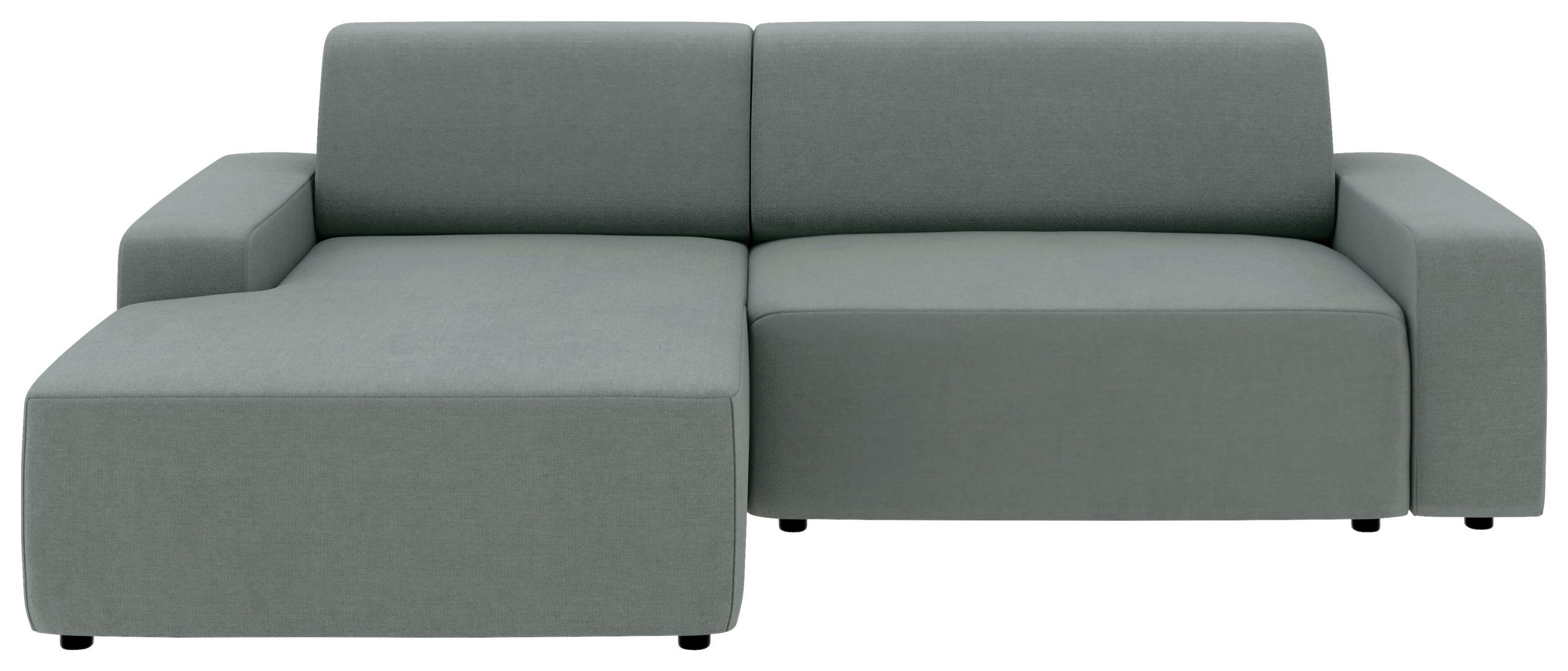 ECKSOFA in Struktur Grau - Schwarz/Grau, Modern, Kunststoff/Textil (162/246cm) - Trendmanufaktur