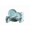 KOMBISERVICE 16-teilig Metallic Rim  - Blau, Basics, Keramik (34/31,5/32cm) - Mäser
