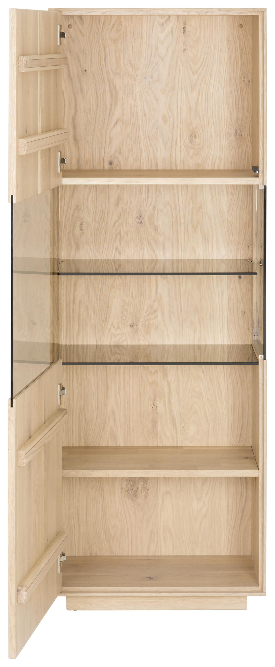 VITRINE  in massiv Asteiche Eichefarben - Eichefarben, Natur, Glas/Holz (60/166,6/36cm) - Anrei