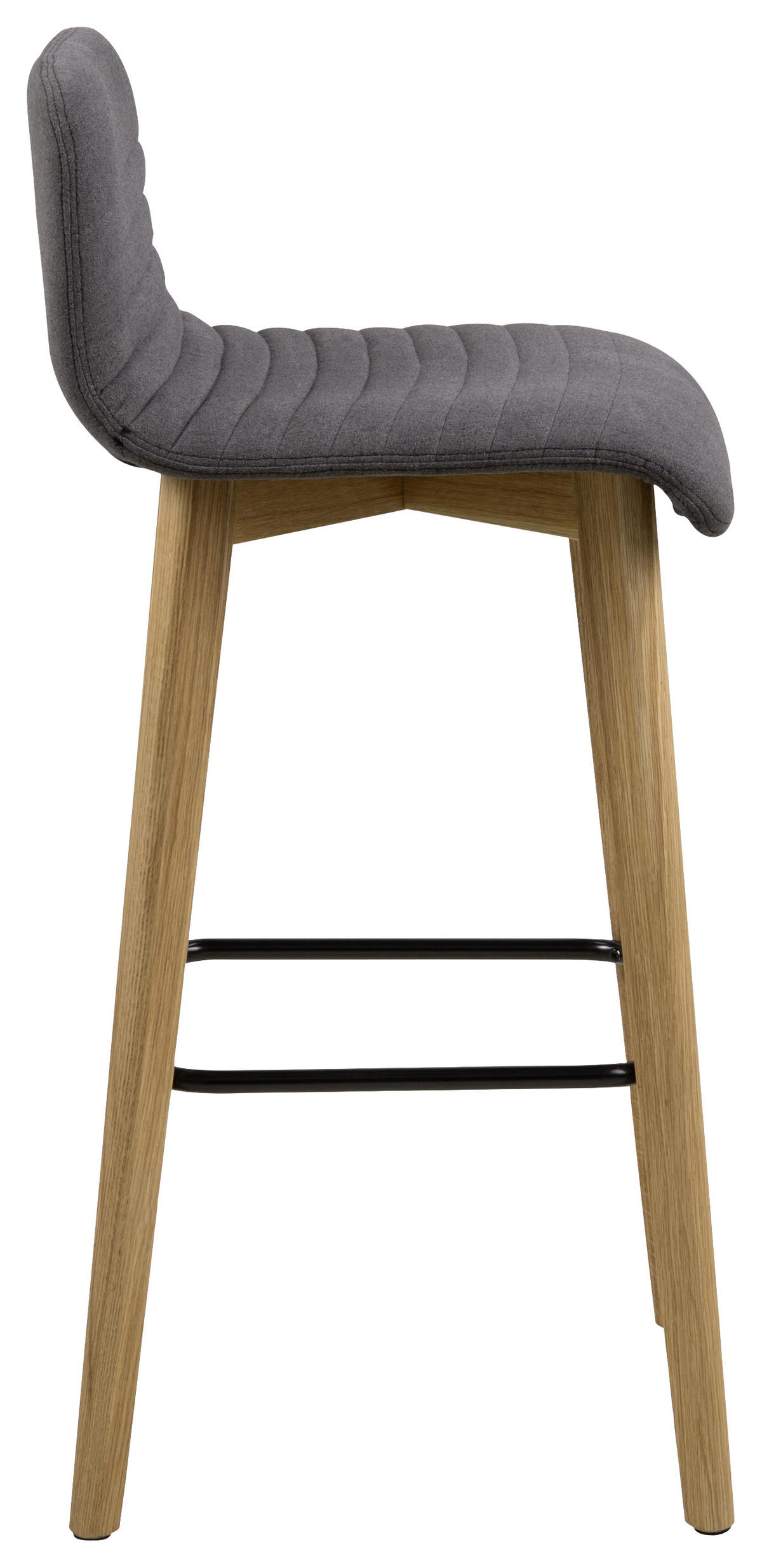 TABURET DE BAR in textil, lemn antracit, culoare lemn stejar  - culoare lemn stejar/antracit, Design, lemn/textil (44/101/47cm) - Livetastic