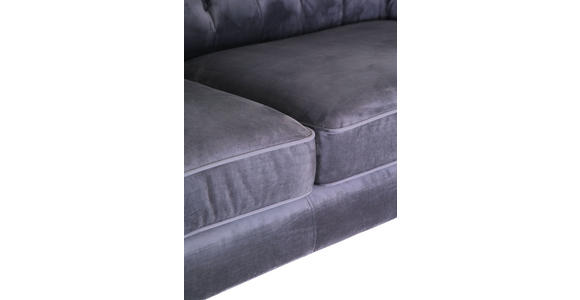 CHESTERFIELD-SOFA in Flachgewebe Rot  - Rot/Schwarz, LIFESTYLE, Textil/Metall (220/80/100cm) - Landscape