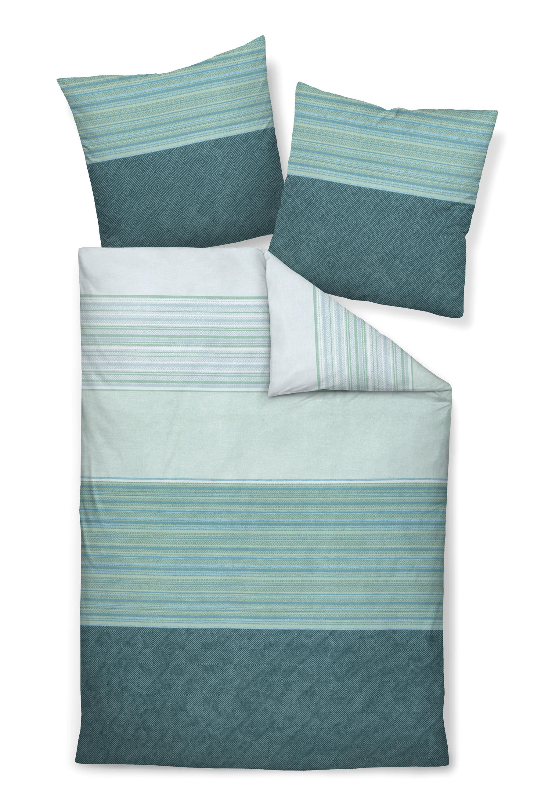 POSTELJNINA 135/200 cm mako saten zelena - zelena, Konvencionalno, tekstil (135/200cm) - Janine