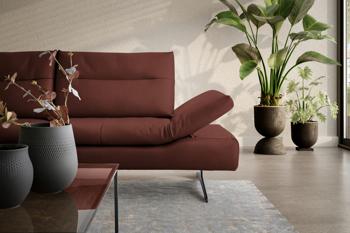 ECKSOFA in Echtleder Schlammfarben  - Schlammfarben/Schwarz, Modern, Leder/Metall (158/342cm) - Chilliano