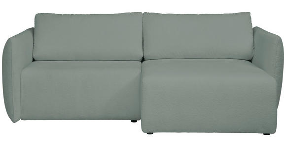 ECKSOFA Mintgrün Jersey  inkl. Rückenkissen, Bettkasten, Schlaffunktion, Rücken echt, Liegefläche im Originalstoff  - Schwarz/Mintgrün, KONVENTIONELL, Kunststoff/Textil (238/148cm) - Carryhome