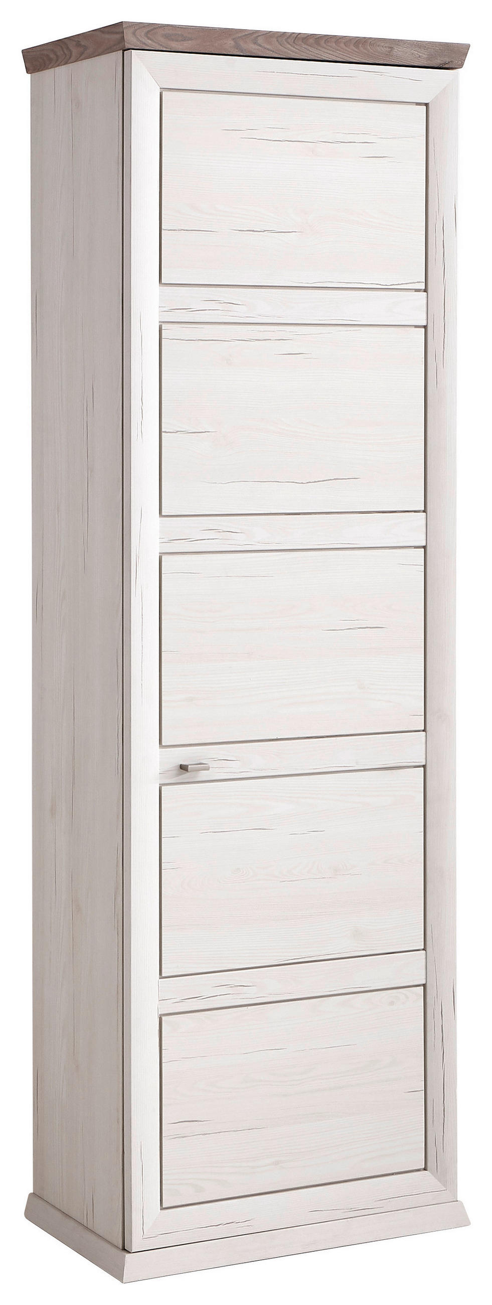 GARDEROBENSCHRANK  in 64,2/196,5/38,5 cm  - Weiß/Grau, LIFESTYLE, Holzwerkstoff/Metall (64,2/196,5/38,5cm) - Hom`in