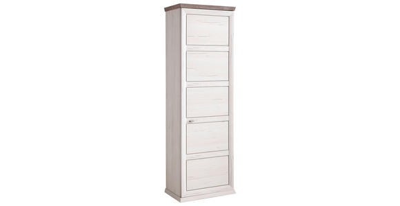 GARDEROBENSCHRANK  in 64,2/196,5/38,5 cm  - Weiß/Grau, LIFESTYLE, Holzwerkstoff/Metall (64,2/196,5/38,5cm) - Hom`in