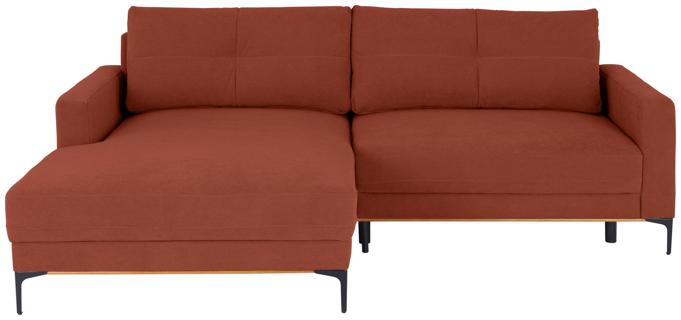 ECKSOFA in Rostfarben  - Rostfarben/Schwarz, Modern, Textil/Metall (162/238cm) - Ondega