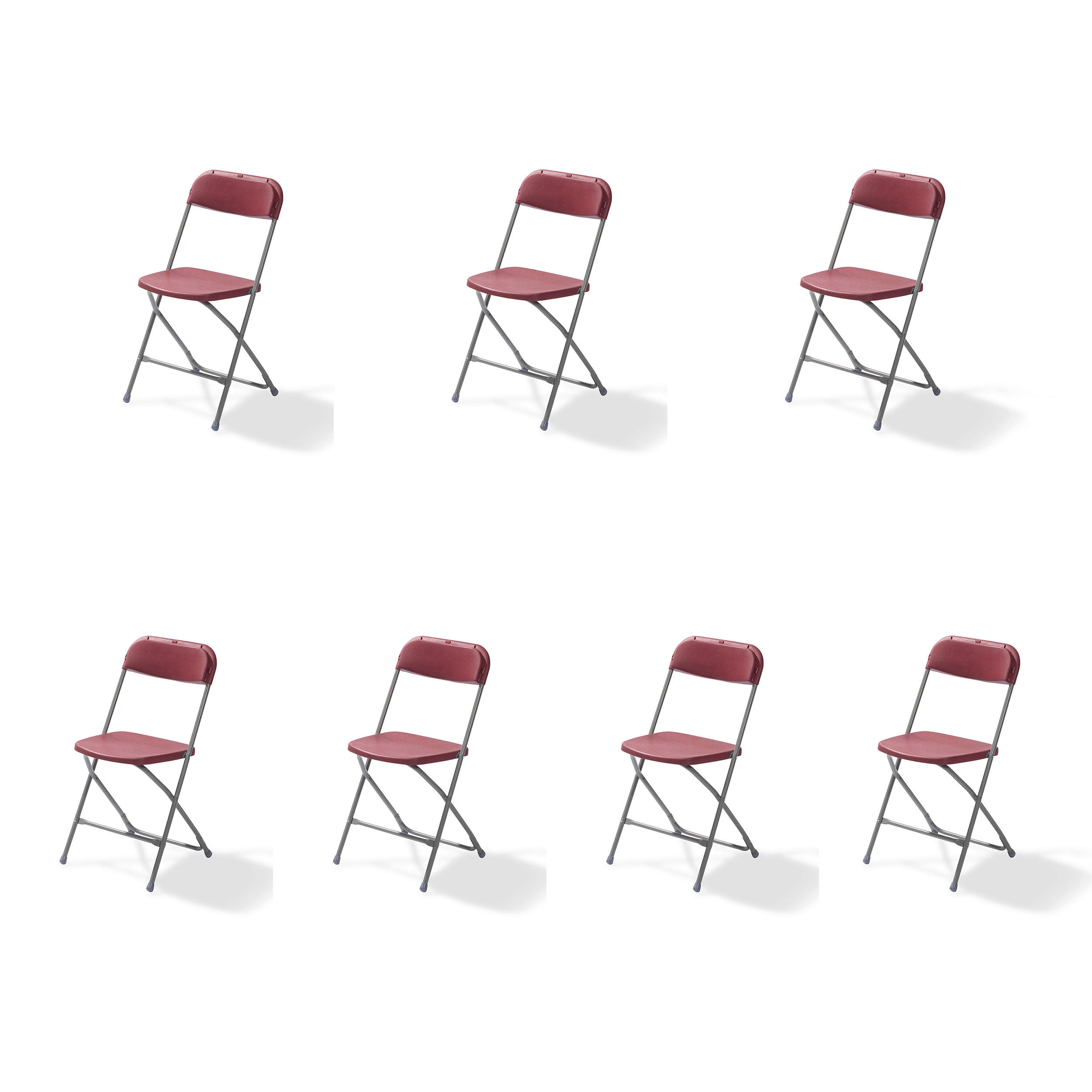 GARTENKLAPPSESSEL-SET in Metall, Kunststoff Grau, Bordeaux  - Bordeaux/Grau, LIFESTYLE, Kunststoff/Metall (43/80/49cm)