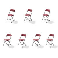 GARTENKLAPPSESSEL-SET in Metall, Kunststoff Grau, Bordeaux  - Bordeaux/Grau, LIFESTYLE, Kunststoff/Metall (43/80/49cm)