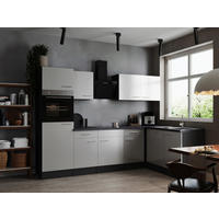 ECKKÜCHE 280/172 cm  in Grau, Weiß  - Silberfarben/Weiß, Design, Holzwerkstoff/Metall (280/172cm) - Respekta
