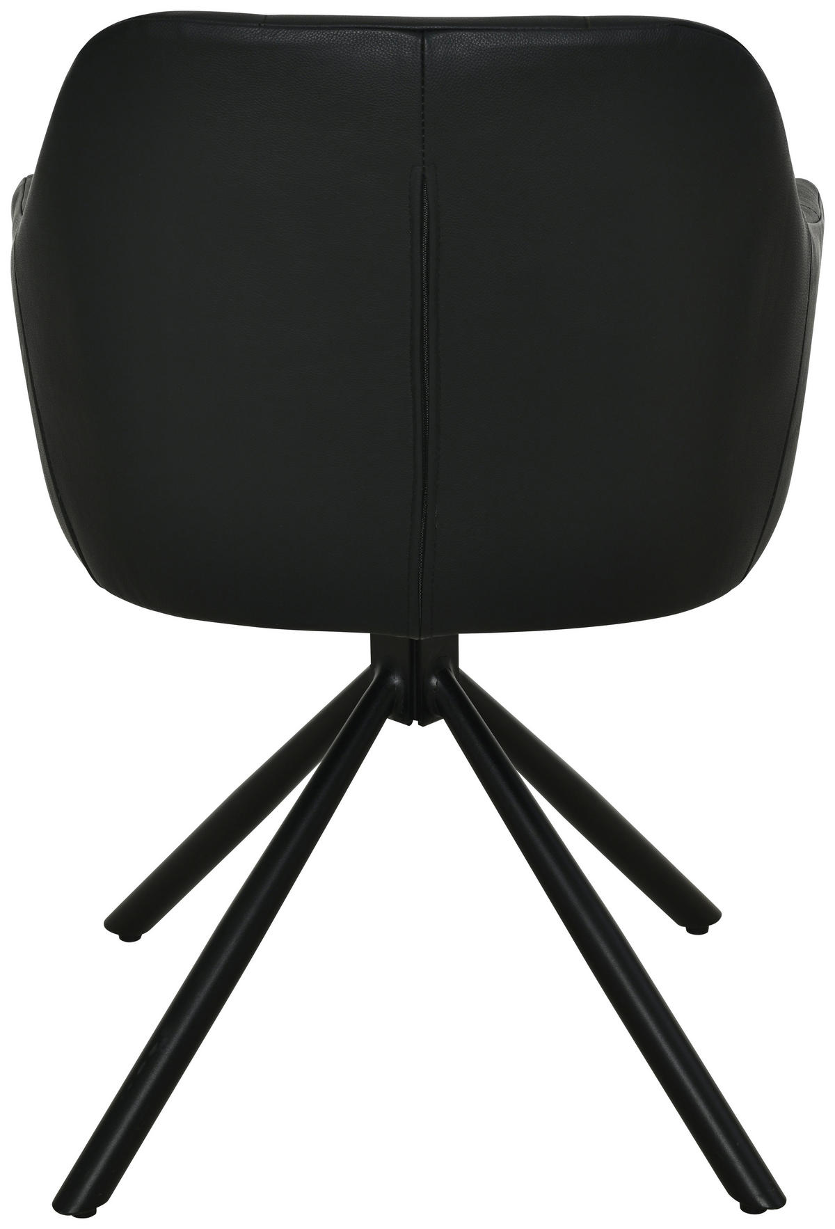 ARMLEHNSTUHL  in Eisen Echtleder pigmentiert  - Schwarz, Basics, Leder/Holz (56/82/59cm) - Livetastic