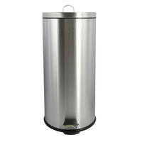 ABFALLEIMER 30 L  - Silberfarben/Schwarz, Basics, Kunststoff/Metall (29.5/63.5/29.5cm) - Spirella
