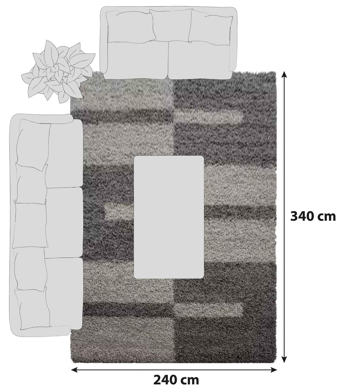 HOCHFLORTEPPICH 240/340 cm Gala 2505 Taupe  - Taupe, Design, Textil (240/340cm) - Novel