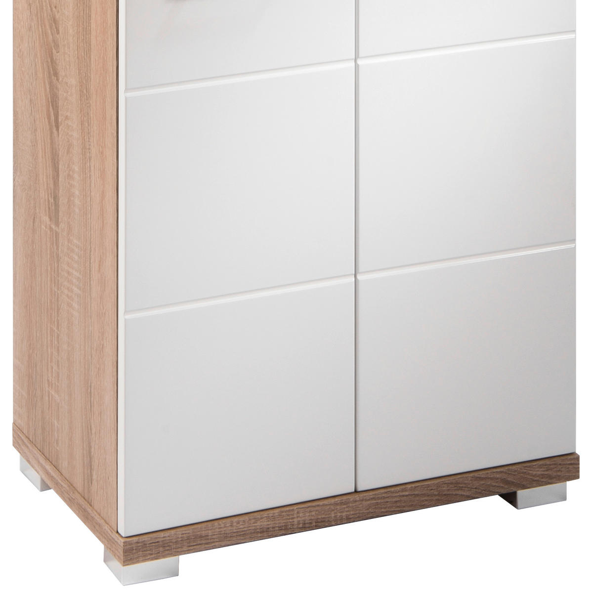 HOCHSCHRANK 50/192/31 cm  - Chromfarben/Weiß Hochglanz, MODERN, Holzwerkstoff/Kunststoff (50/192/31cm) - MID.YOU