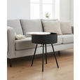 BEISTELLTISCH 38/38/45 cm Naturfarben, Schwarz rund  - Schwarz/Naturfarben, LIFESTYLE, Holzwerkstoff/Metall (38/38/45cm) - Xora