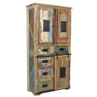 SCHRANK in Multicolor, Naturfarben  - Multicolor/Schwarz, Design, Holz/Metall (90/180/40cm) - MID.YOU