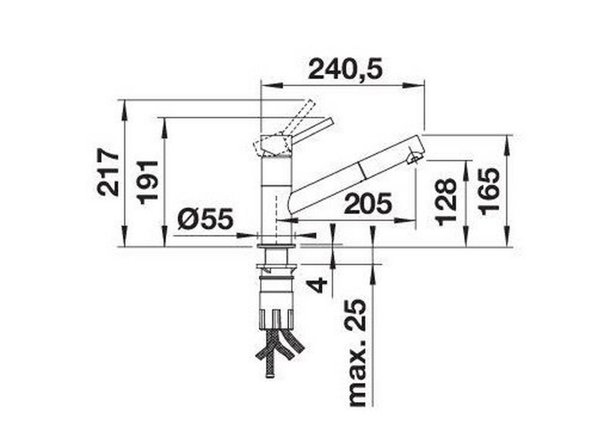 KÜCHENARMATUR 527653  - Schwarz, Basics, Metall (5,5/19,1/25,5cm) - Blanco